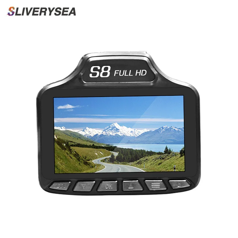 SLIVERYSEA автомобиля DVR Радар-детектор " на тонкопленочных транзисторах на тонкоплёночных транзисторах русская и английская версия DVR камера 140 градусов с двумя объективами Автомобильный радар тахограф трафика Предупреждение
