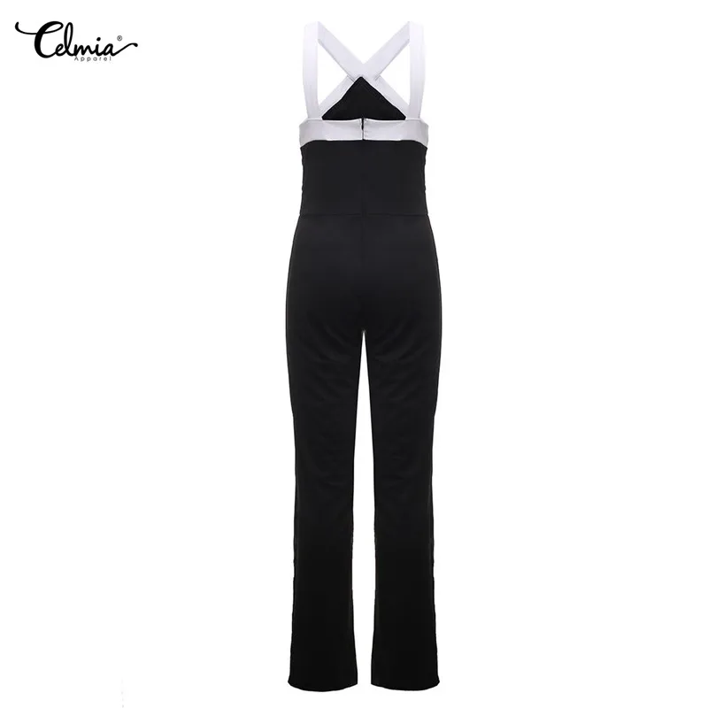 

Long Women Jumpsuits 2021 Summer Plus Size Pants Sexy Halter Neck Off Shoulder Sleeveless Rompers Casual Playsuit Lady Overalls