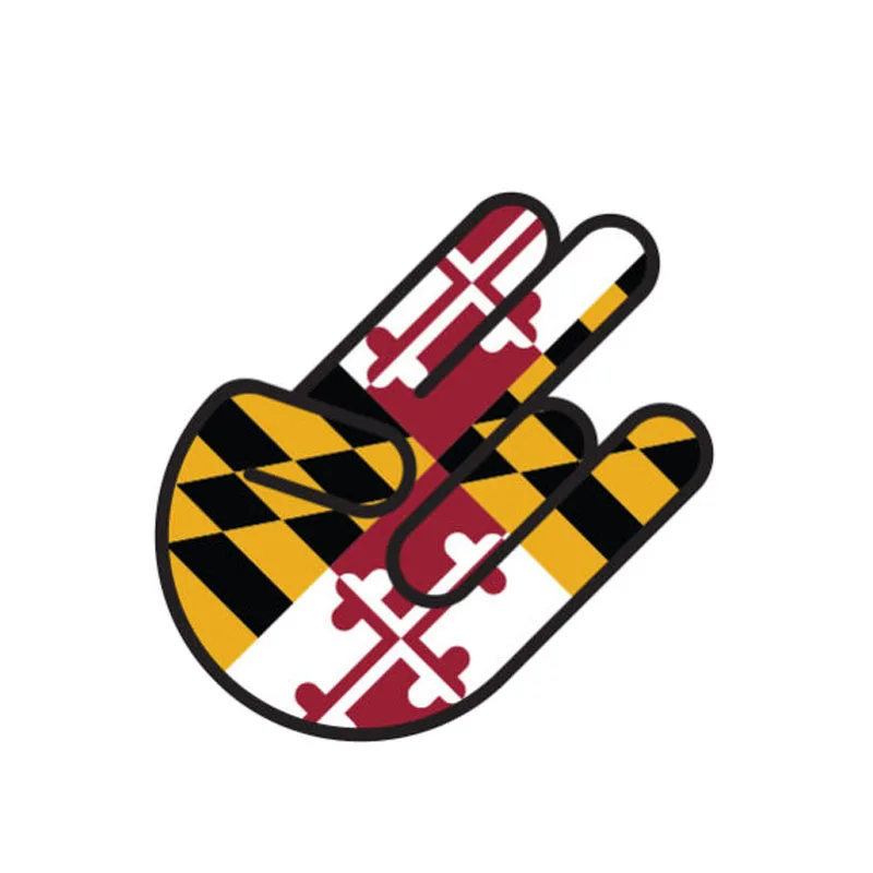 

YJZT 9.3CM*14.2CM Funny Car Sticker Maryland Flag Shocker Creative PVC Decal 6-0999