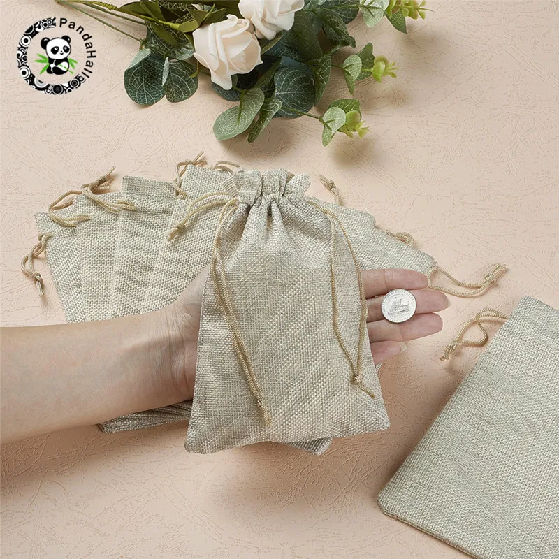 Pandahall 25/50 шт. 13,5x9,5 см/18x13 см в декорированном мешковиной горшке для упаковки мешков для Ювелирные изделия Подарки искусство упаковка коробка для хранения