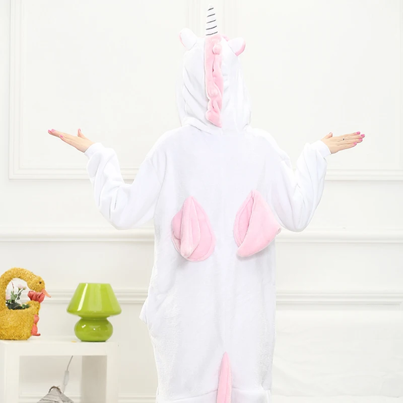Adult Anime Kigurumi Onesies Blue Unicorn  Costume For Women Animal Pink Unicorn Stitch Onepieces Sleepwear Home Cloths Girl