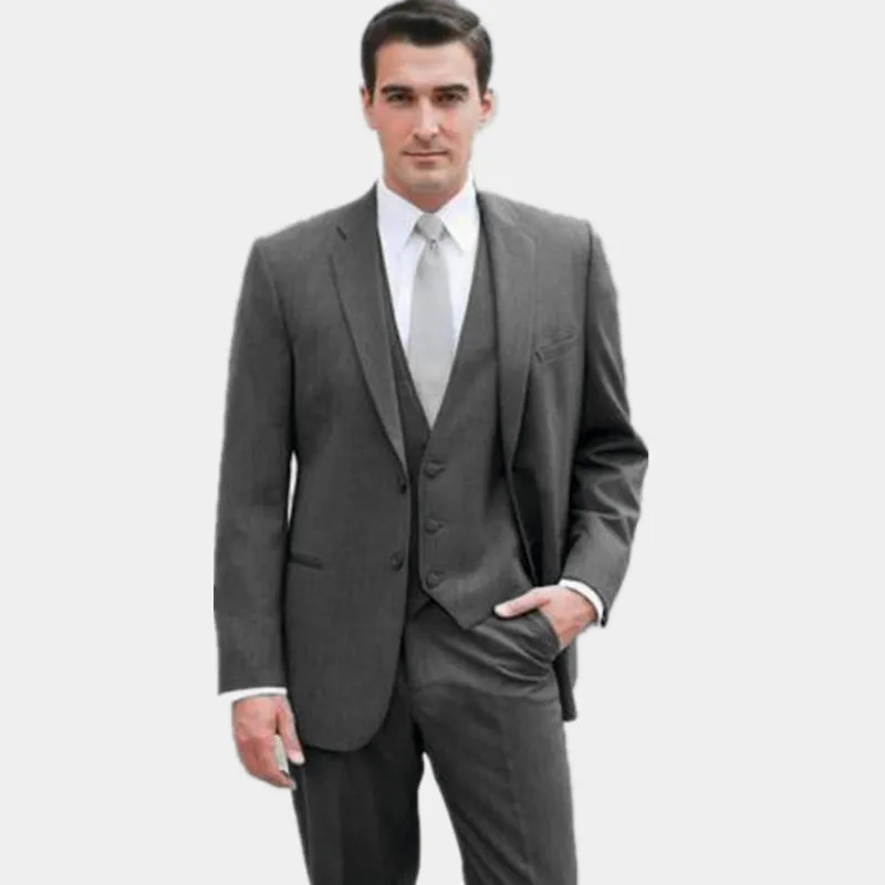 

Новинка 2022, Дизайнерские Темно-серые мужские костюмы, шерстяные смешанные костюмы Terno для жениха, мужское свадебное платье для шафера, костюм для шафера, 3 шт. (пиджак + брюки + жилет)