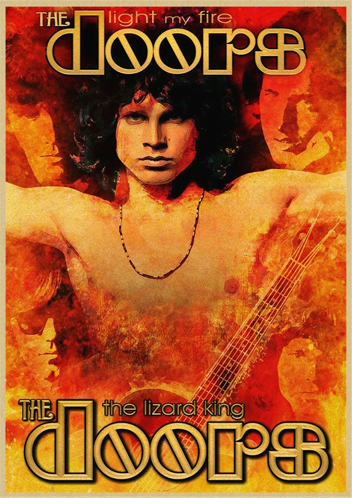 Винтаж Ретро Рок-Группа Музыка двери Jim Morrison матовая крафт-бумага плакат стены стикеры домашний декор