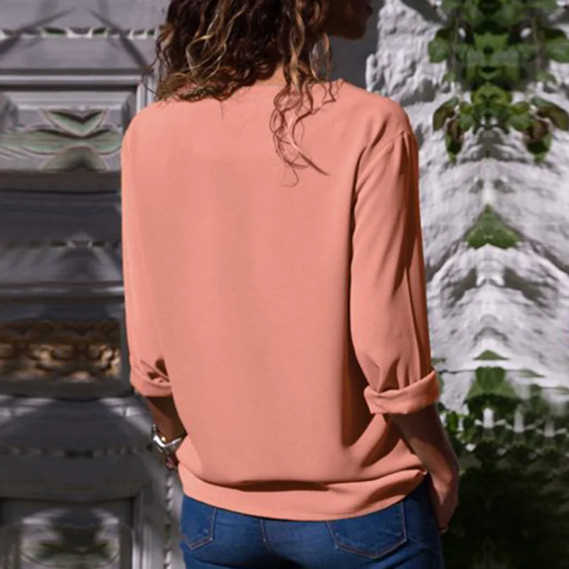 ELSVIOS 2018 Summer Autumn Women Button Irregular Blouse casual Skew Collar Blouses Shirt Elegant Long Sleeve Solid Blusa S-3XL |