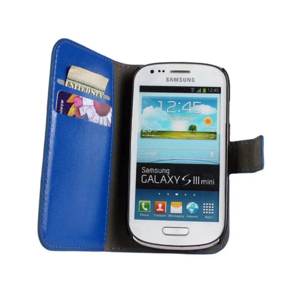 Для Samsung S3 Mini i8190 pu кожаный раскладной чехол с держателем карты для Galaxy защитный