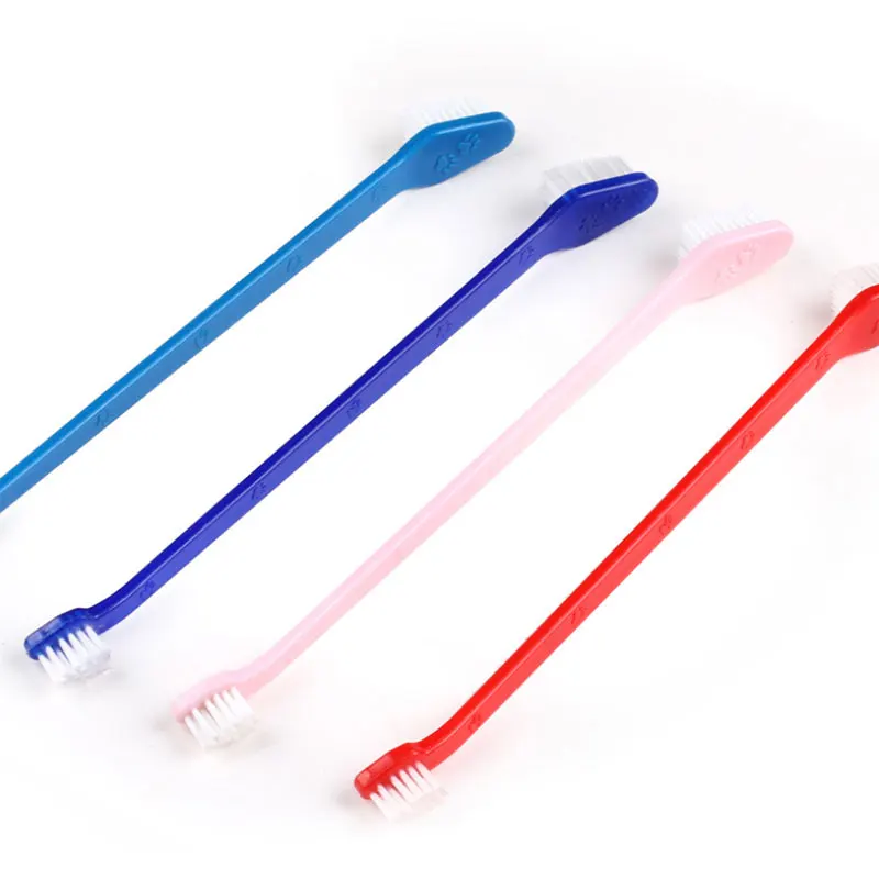 Simzert зубная щетка для животных собака уход за полостью рта двойной головкой щётка