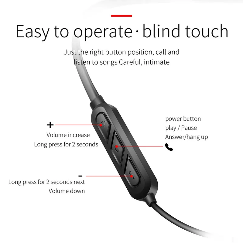 Neckband Беспроводная стерео-гарнитура с Bluetooth 4 2 долгое время ожидания стерео Ipx5