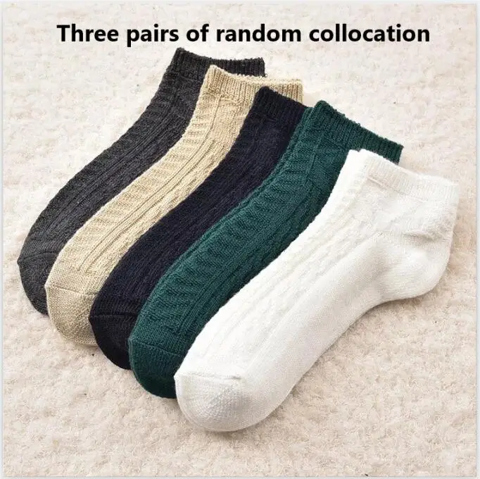 Three pairs Новинка; сезон весна-лето; носки-лодочки из чистого хлопка; женские дышащие, впитывающие пот и влагостойкие удобные носки - Цвет: Three pairs
