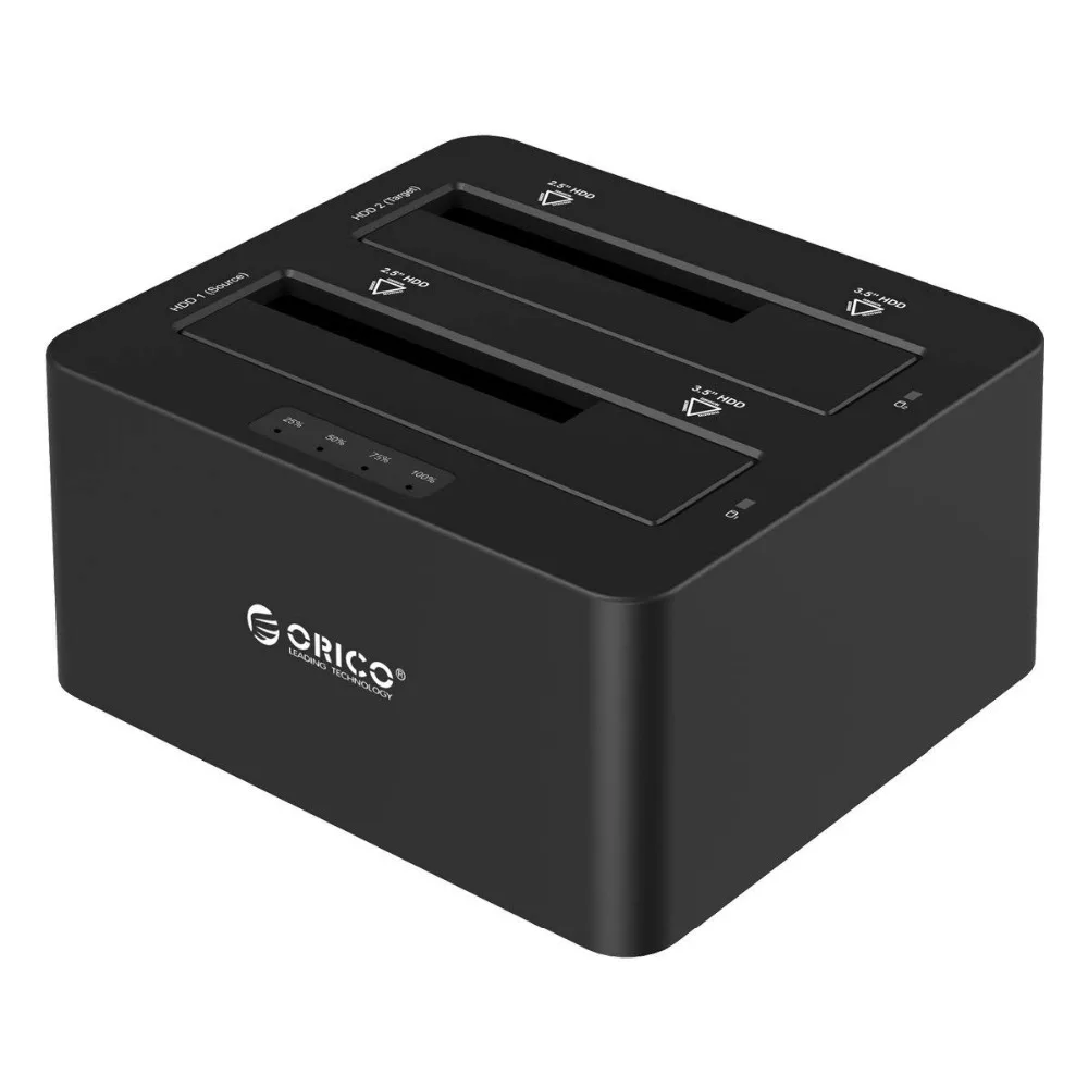 ORICO USB 3,0 для жесткого диска с интерфейсом SATA чехол Dual Bay внешний жесткий диск Док-станция для 2,5 3,5 HDD/SSD клон, Дубликатор Функция