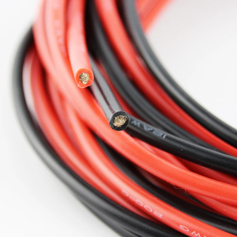 OliYin 5 метров красный + черный гибкий силиконовый провод RC кабель 12AWG 680/0. 08TS