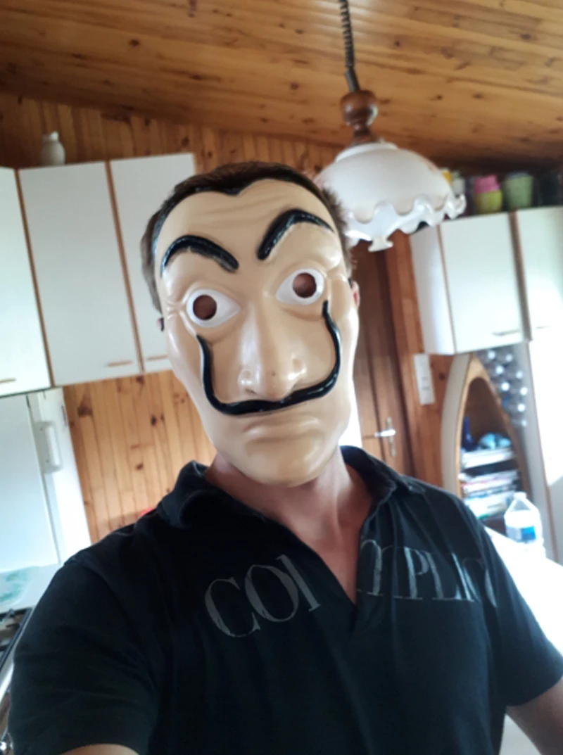 40 шт./партия,, маска Ла-Каса-де-Papel, Salvador Dali, Пластиковые Забавные костюмы с масками маска для косплея, тушь для ресниц, дали, маска