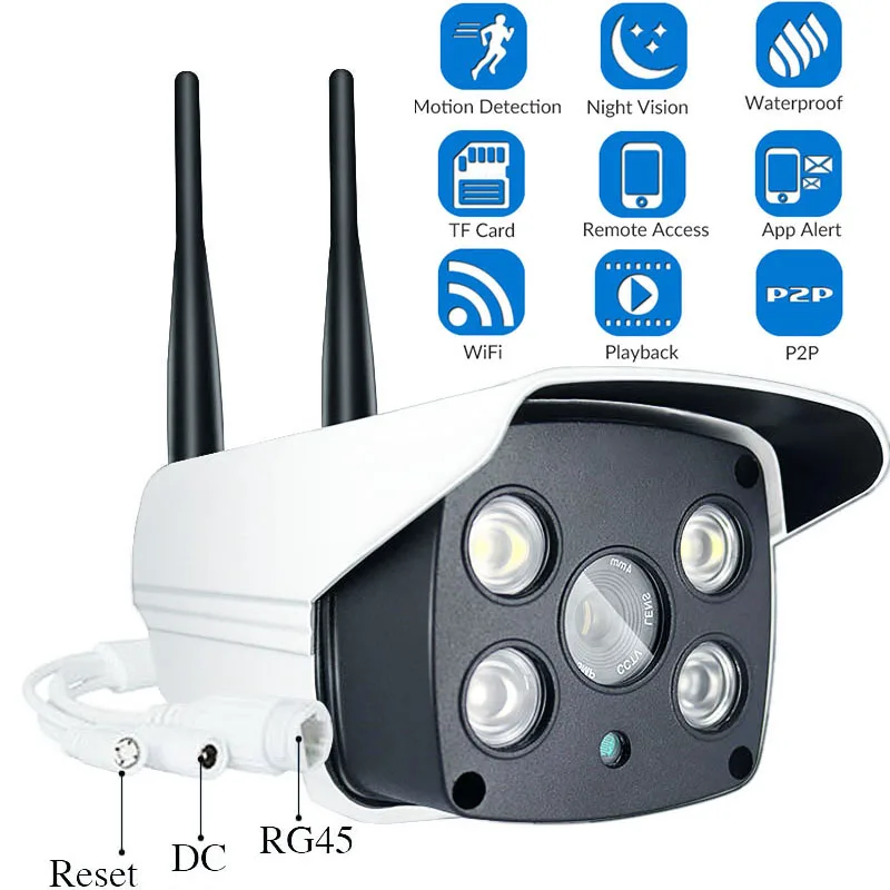 Наружная Wi Fi IP камера 1080P 720P с цветным ночным видением для обнаружения движения
