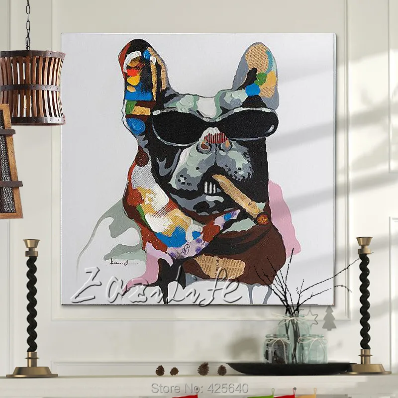 Современная абстрактная ручная роспись маслом гостиная украшение животное