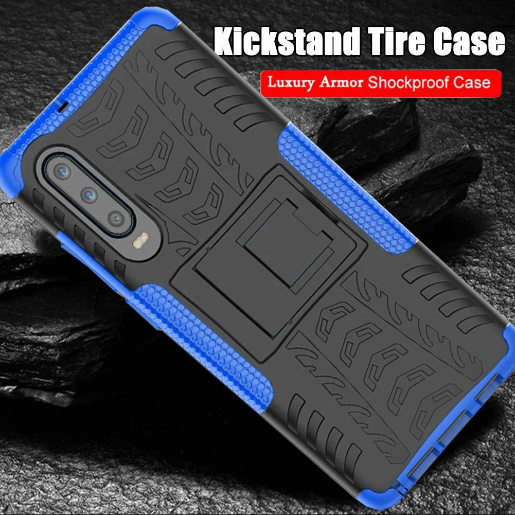 Luxury Heavy Duty Protection Armor Shockproof Phone Case Cover Rigid PC+Rugged Rubber Hybrid Kickstand For Huawei P10 P20 P30 | Мобильные