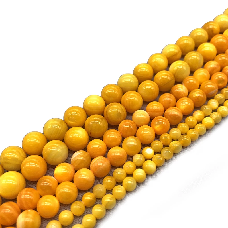 Оптовая продажа бусины из натуральных раковин желтая блестящая свободная