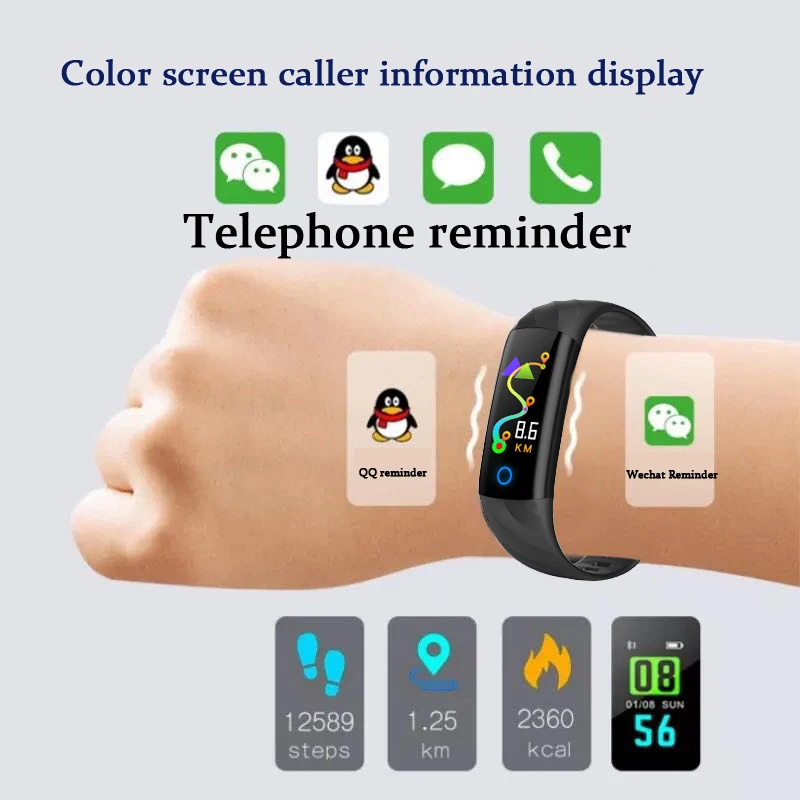 Смарт-браслет Bangwei часы с шагомером пульсометром кислородом фитнес-трекером