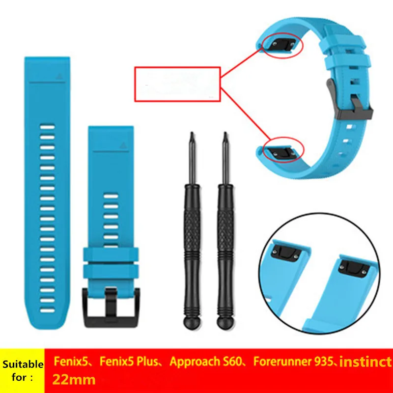 Garmin Fenix3 / Fenix5 Fenix5S Plus Instinct Original Watch with Black Red Green Yellow Blue Strap Quick Release | Спорт и