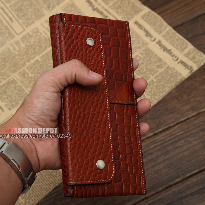 Длинный классический и старый кошелек из натуральной кожи для мужчин винтажный