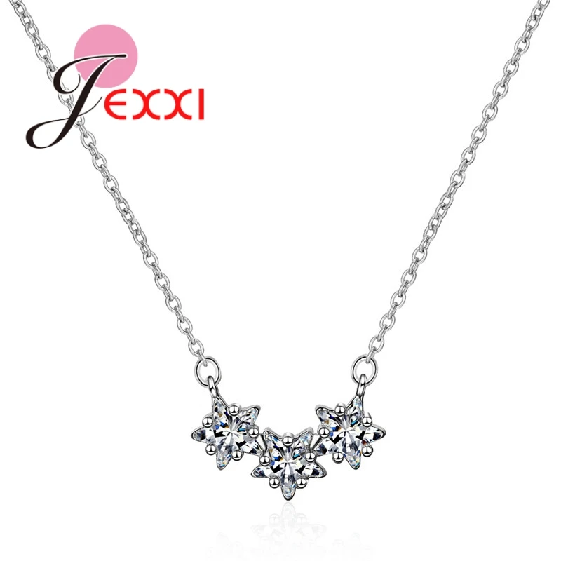

High Quality Big Promotion Shiny Tiny 925 Sterling Silver Cubic Zirconia Stars Pendant Necklace For Women Fashion Jewelry