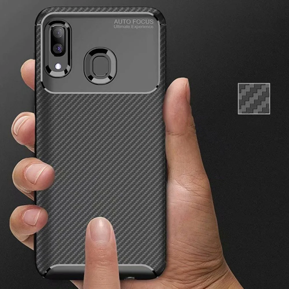 Чехол из углеродного волокна для samsung Galaxy A20e A20 A30 A40, противоударный чехол для телефона samsung A 20 e 30 40, Матовый Бампер