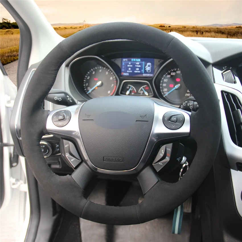 MEWANT синтетический замшевый удобный чехол рулевого колеса автомобиля для Ford Focus 3 2012- KUGA Escape 2013- C-MAX 2011