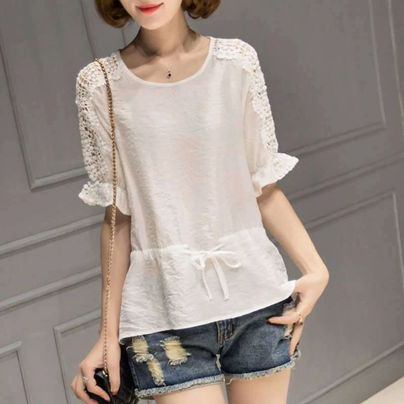 -8222 Haut Femme Roupas Feminina, свободный и удобный летний топ, модная блуза, Blusas Mujer De Moda,, блузка из хлопка и льна - Цвет: -8222