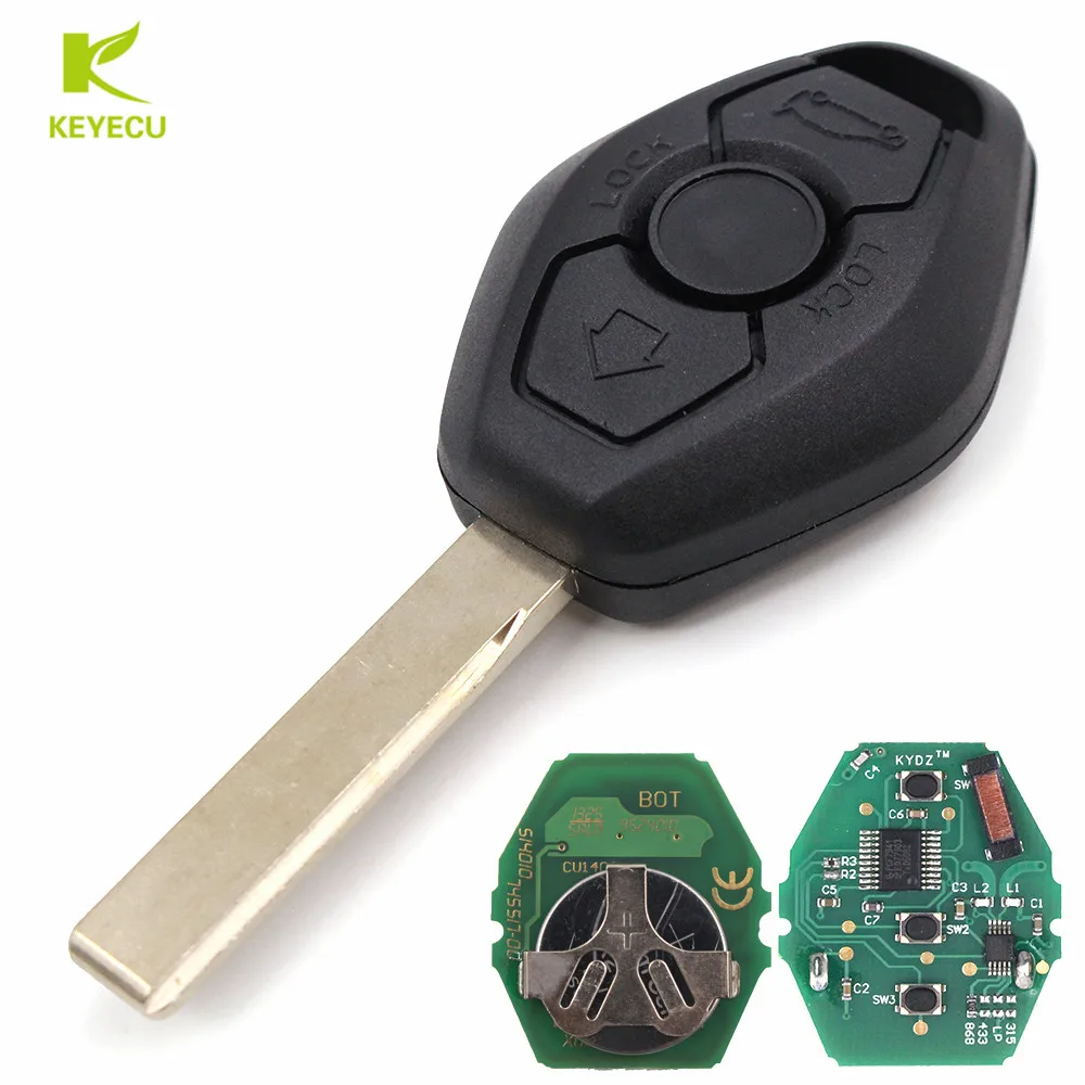 KEYECU удаленный ключевой 3 Кнопка для CAS2 5 868 мГц/433 мГц/315 мГц/315LP BMW 6 7X3X5 Z3 с HU92