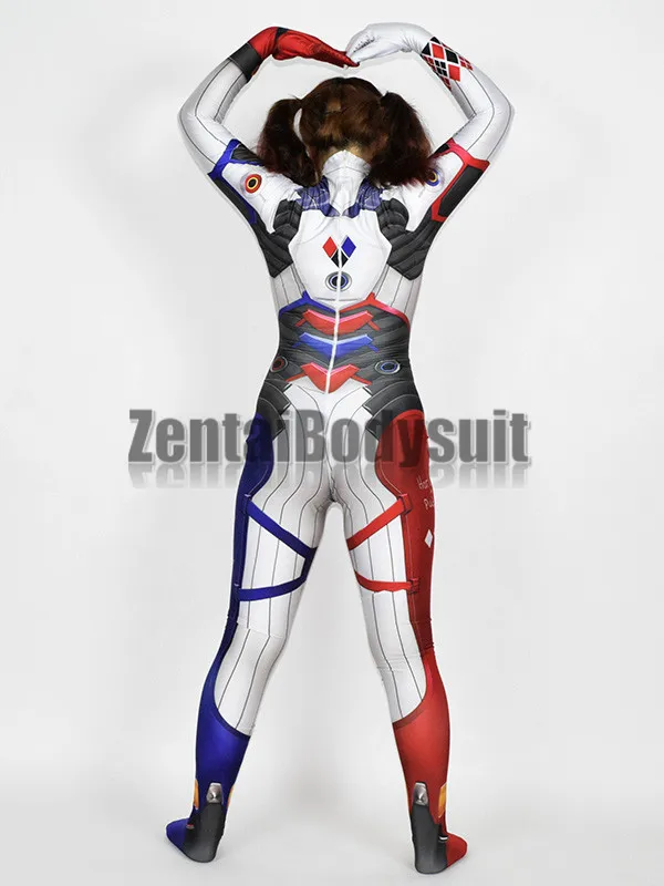 

3D Print D.Va Harley Quinn Costumes Zentai Bodysuit DVA Harley Halloween Cosplay Costume Catsuit
