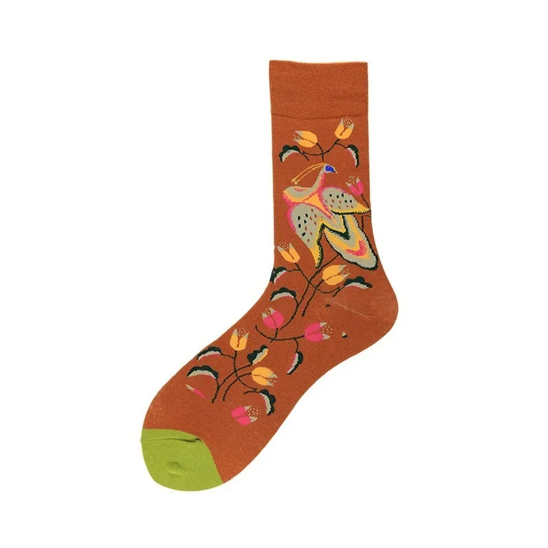 16 PEONFLY, 21 цвет, мужские носки, кактус, лотос, растение тюльпаны, с принтом Happy Socks, забавные, красочные, Harajuku Motion Calcetines Hombre - Цвет: 16
