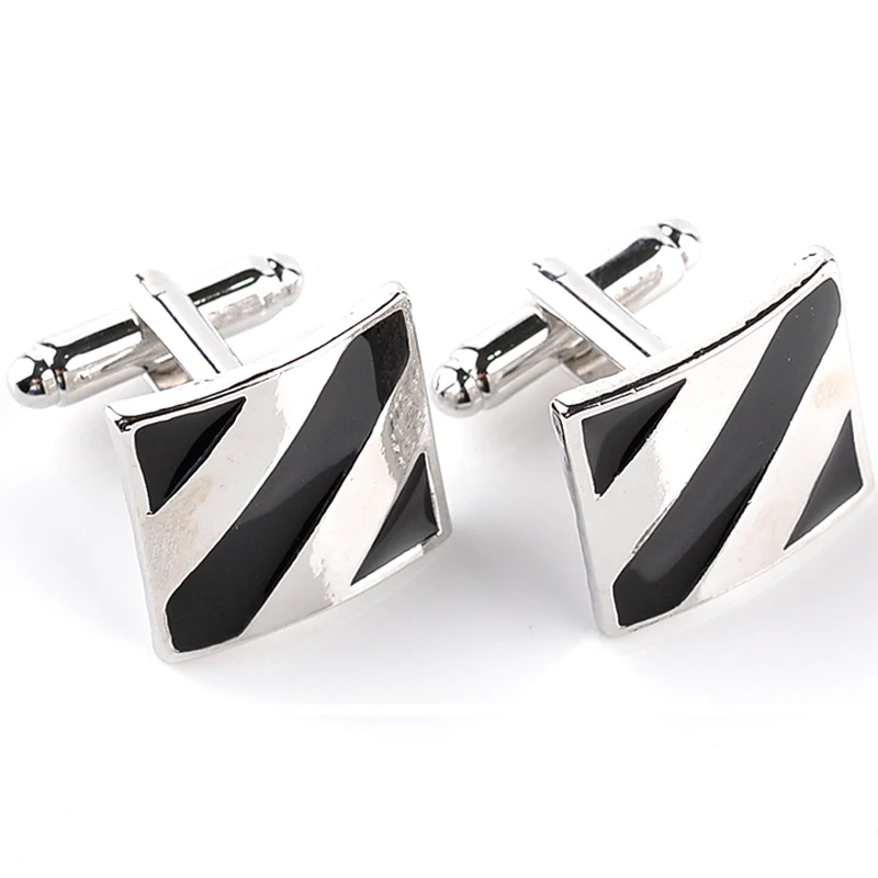 Дизайнерские запонки для мужчин Apex Square французских рубашек Button черные в форме