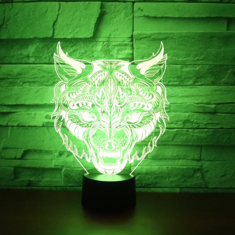 Светодиодный ночной Светильник 3D с леопардовым принтом лампа для украшения дома