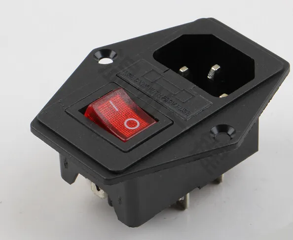 Высококачественная черная красная розетка переменного тока 250 в 10 А с 3 клеммами и