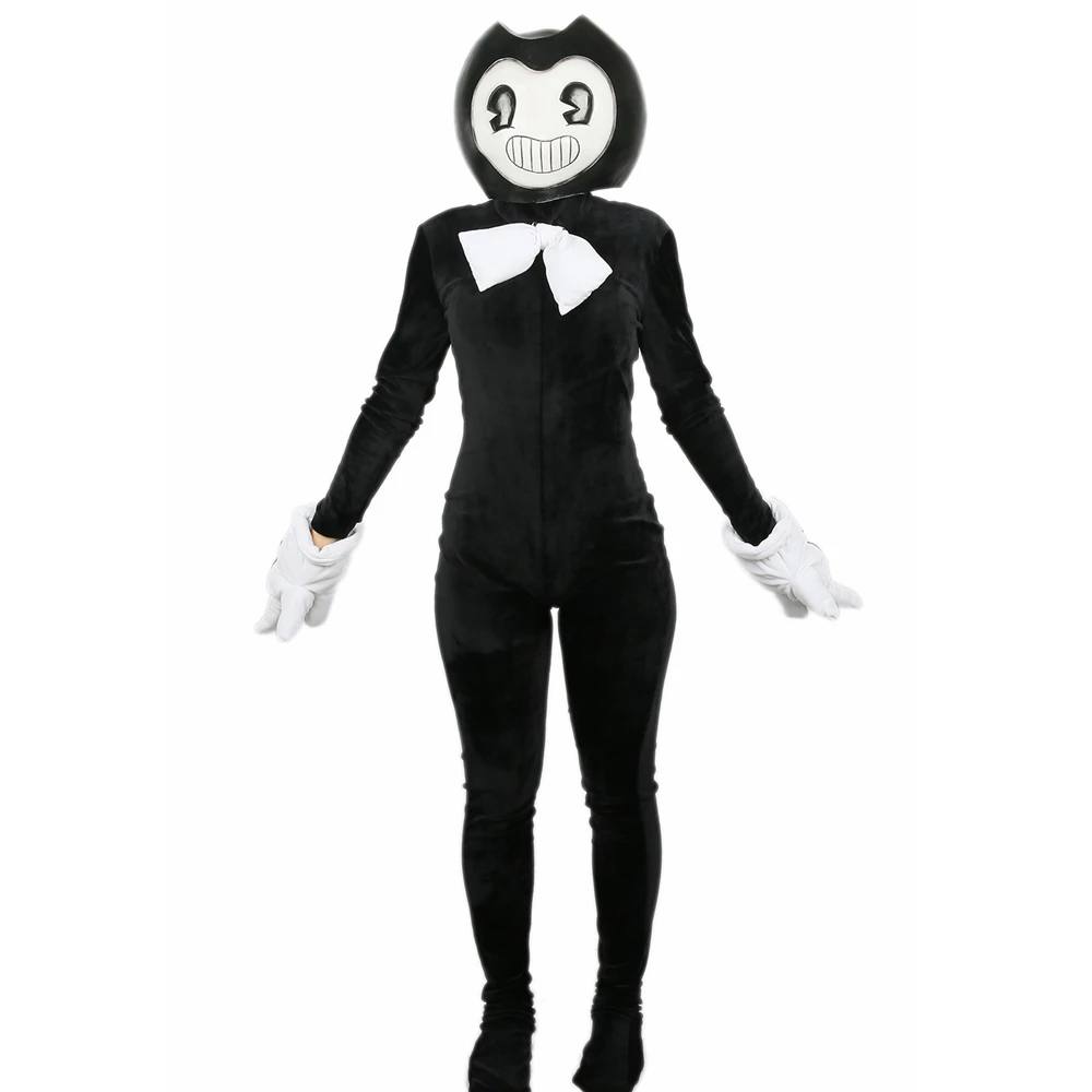 XCOSER Bendy and the Ink Machine, костюм для косплея из черной искусственной кожи и лавсана со шлемом, Новое поступление, распродажа брендовых женских Костюмов