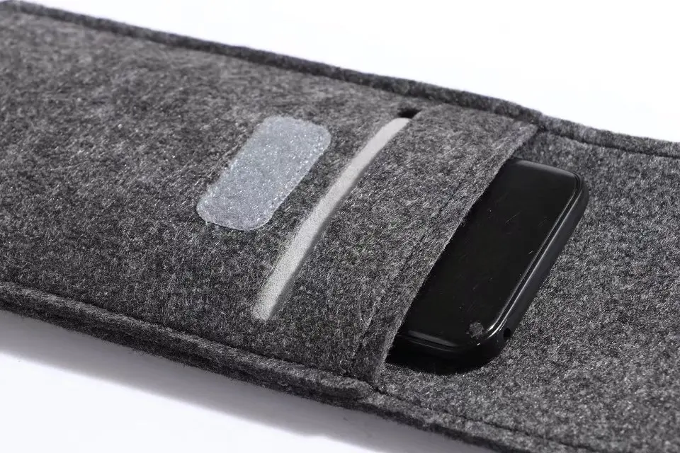 Универсальный фетровый чехол для телефона с отделением кредитных карт до 6 2