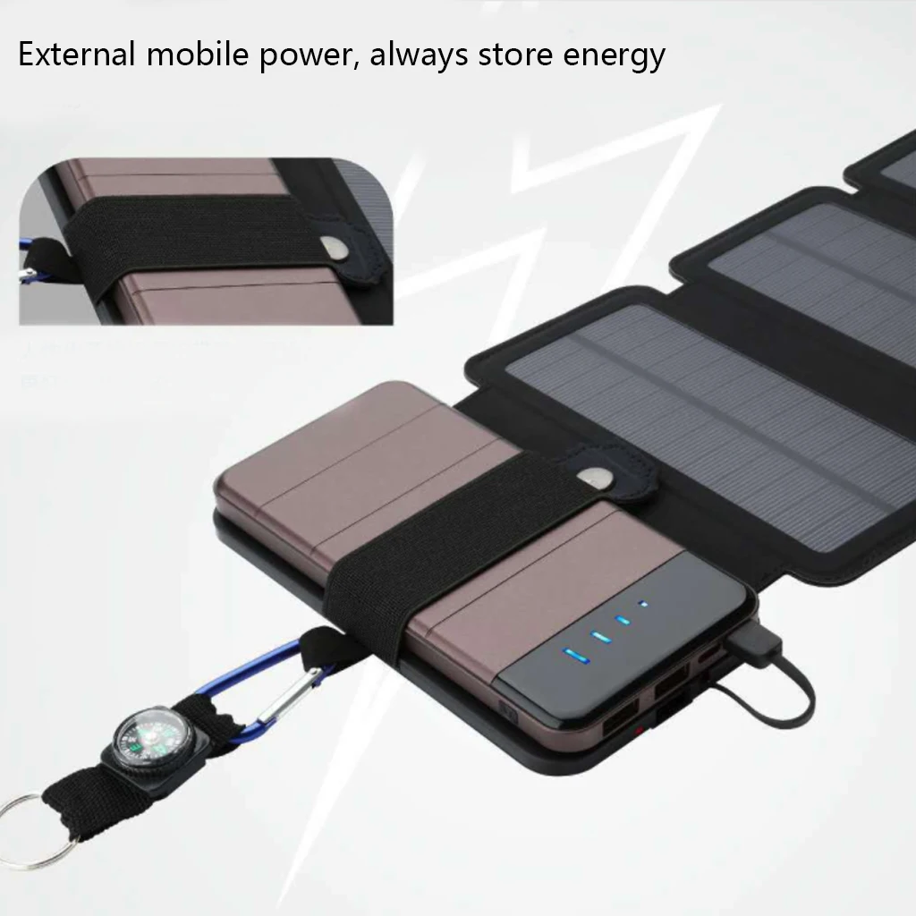 SunPower folding 10W Solar Cells Charger 5V 2.1A USB Output Devices Portable Solar Panels for Smartphones Used in outdoor