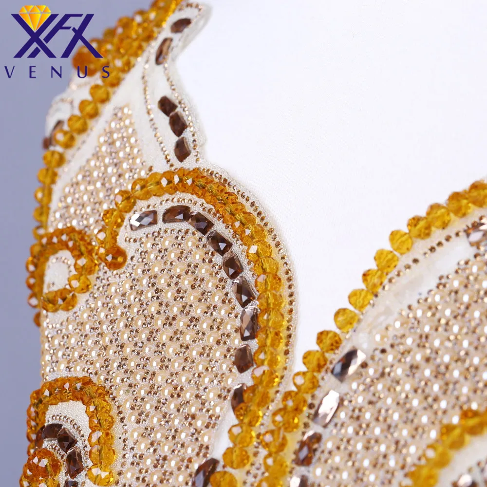 XFX VENUS 5 шт. блестящее платье ручной работы Стразы с вышивкой аппликация лифа для