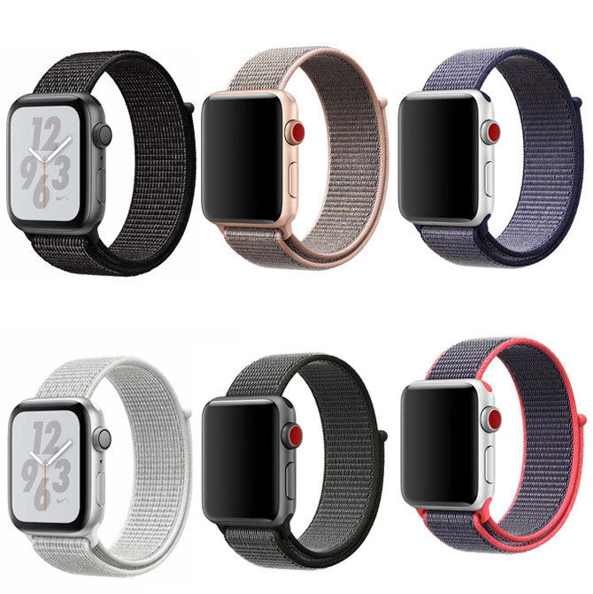 Серии 3/2/1 тканые нейлон Спортивный ремешок для Apple Watch 38mm 42 мм 40 44 Спорт iwatch