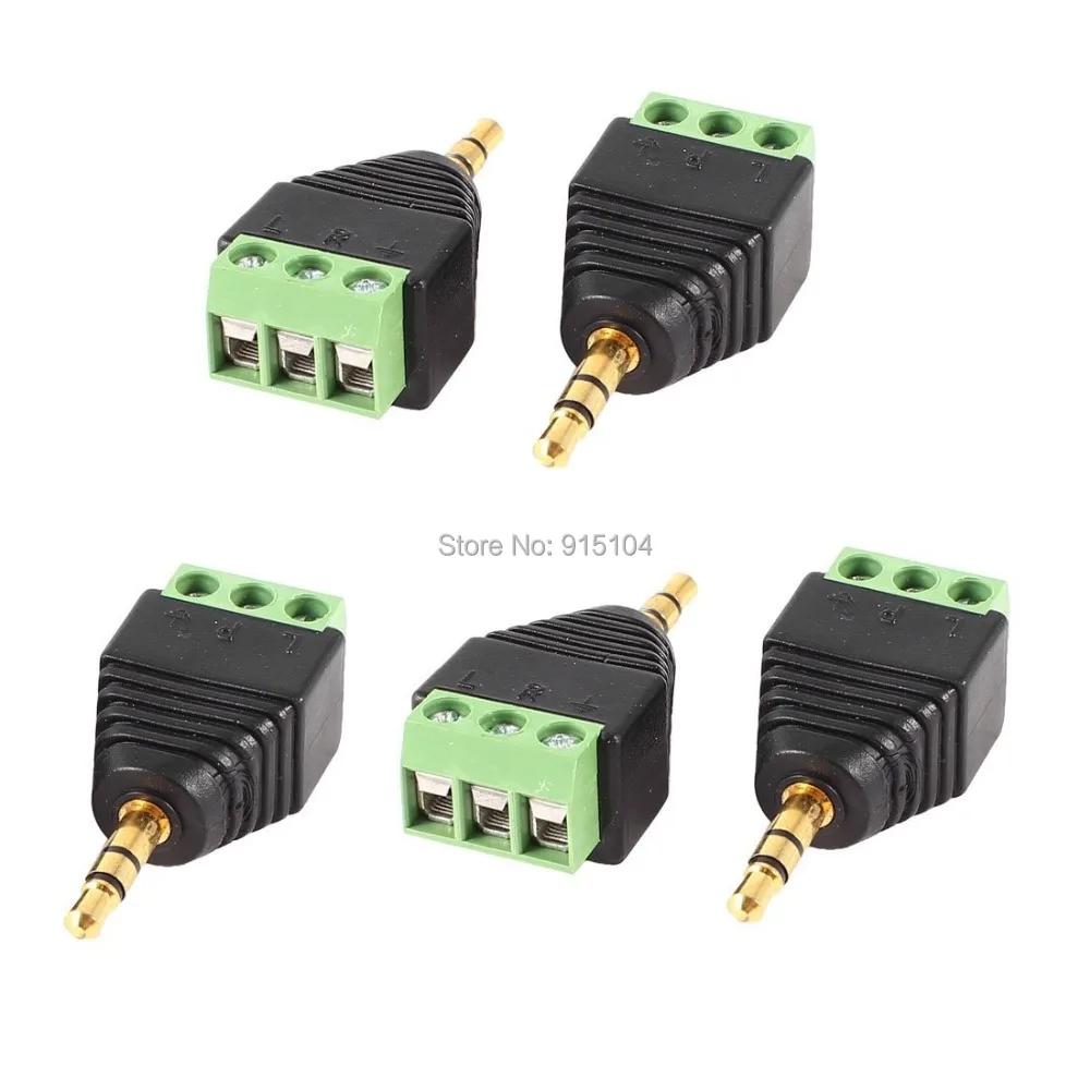 Coax Cat5 к стерео 3 5 мм pin 1/8 &quotTRS штекер AV винт видео балун клемма разъем адаптера для