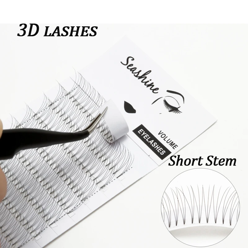 

Seashine Short Stem 8-18mm Premade Fans Eyelashes Silk Individual Volume Eyelash Extension Supplies False Lash Extensions Bulk