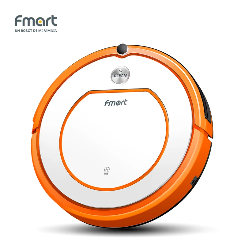 Оранжевый Fmart робот-вакуум-Очистка& влажная Швабра Автоматическая перезарядка для домашних животных волос и твердый пол Мощное всасывание ультра тонкий YZ-Q2 - Цвет: Оранжевый