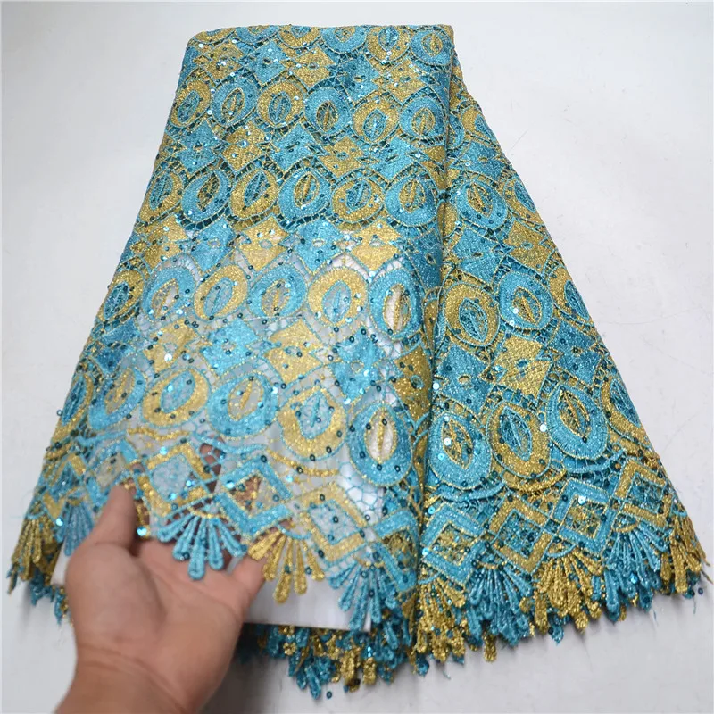 2019 New design hot sale Fashion African guipure lace high quality Nigerian sequins fabric cord laces for party PSA762-6 | Дом и сад