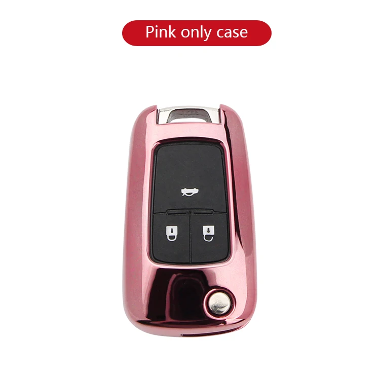 KUKAKEY ТПУ автомобильный чехол для ключей для Chevrolet Cruze для Buick Opel Vauxhall Astra Corsa Antara Meriva Insignia брелок для ключей - Название цвета: Pink Only Case