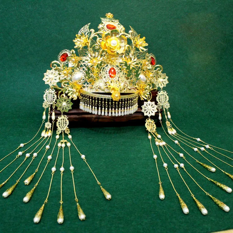 Li ChangLe Wedding Tiara Ancient Chinese Traditional Wedding Phoenix Tiara for Newest TV Play The Princess WeiYoung