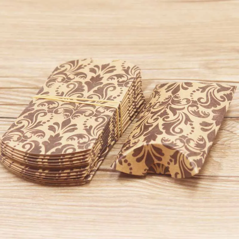 12pcs8x5x2cm наволочка с 5x4 см внутренними картами новейший дизайн Популярная печать логотипа Картон Крафт Упаковка для ювелирных изделий