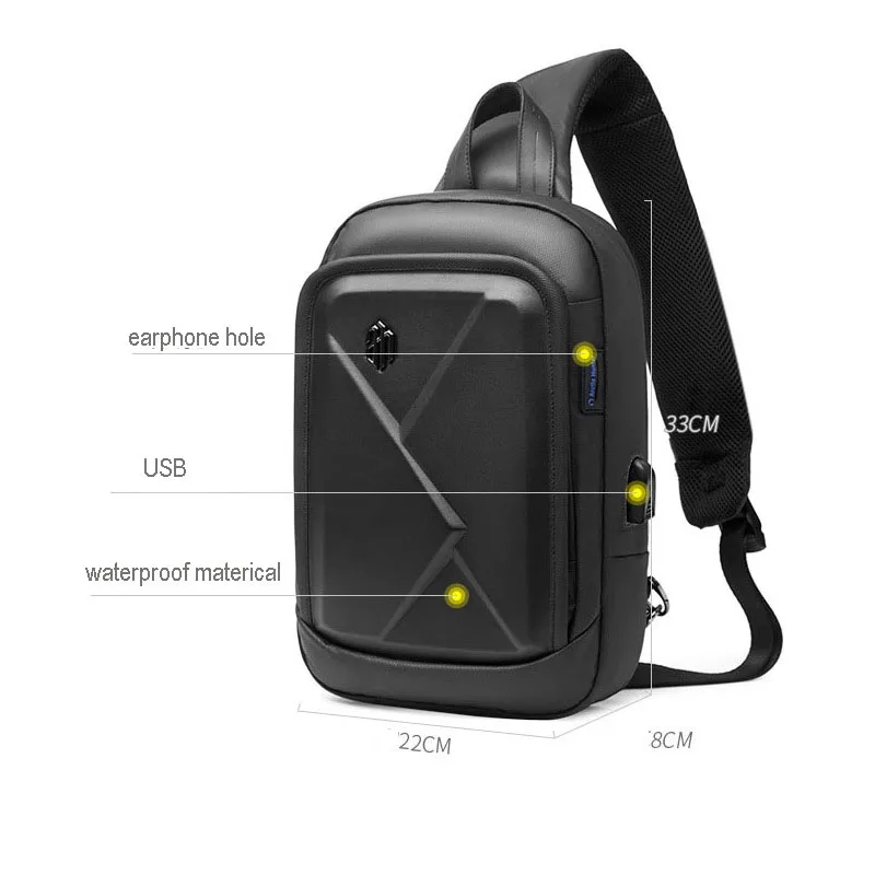 ARCTIC HUNTER, USB, водонепроницаемая, противоугонная, Мужская нагрудная сумка, сумка через плечо, Спортивная, мужская, для подростков, для мальчиков, для путешествий, через плечо