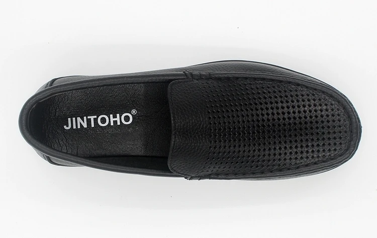 JINTOHO/Мужские модельные туфли; итальянская кожаная обувь; мокасины из натуральной кожи без застежки; лоферы; брендовая мужская обувь на плоской подошве; большие размеры 37-48
