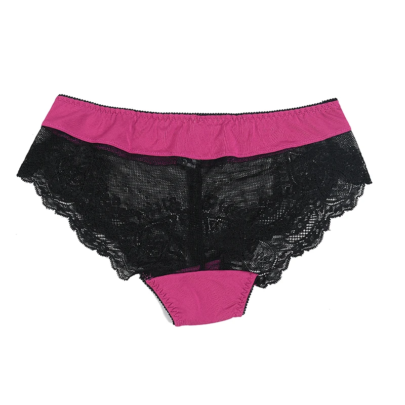 IZA.Z Women Combination Panties 4PCS Mid-Rise Red Purple Fashion Sexy Underwear Transparent Lace Female CZ0711 |