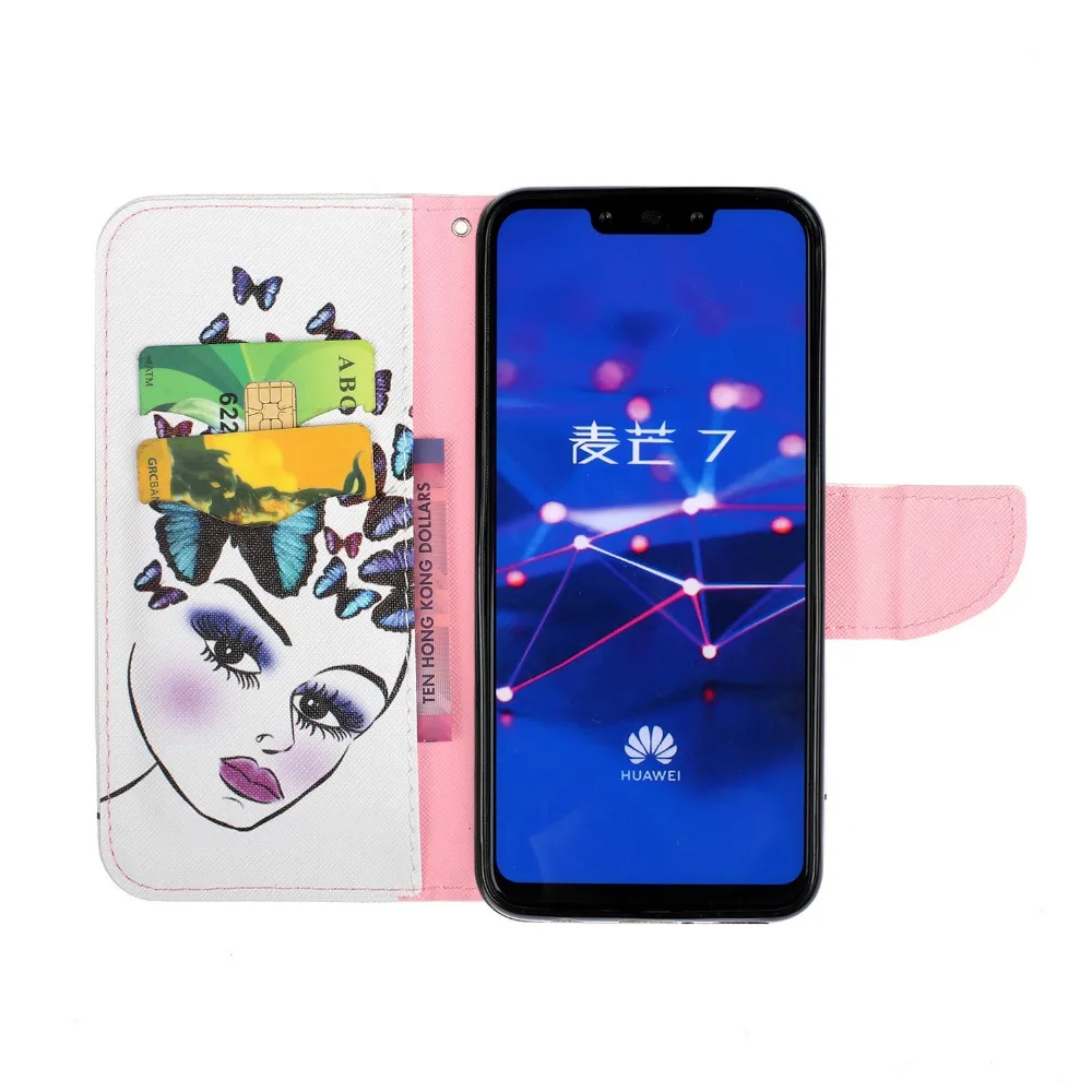 Чехол-Кошелек из искусственной кожи с откидной крышкой для Huawei Mate 20 Lite