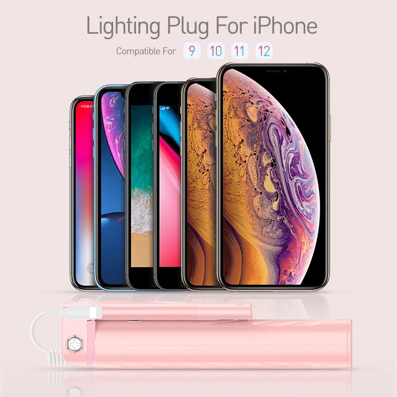 FLOVEME Мини Проводная селфи палка для iPhone X XS Max XR 7 8 Plus выдвижная монопод фото