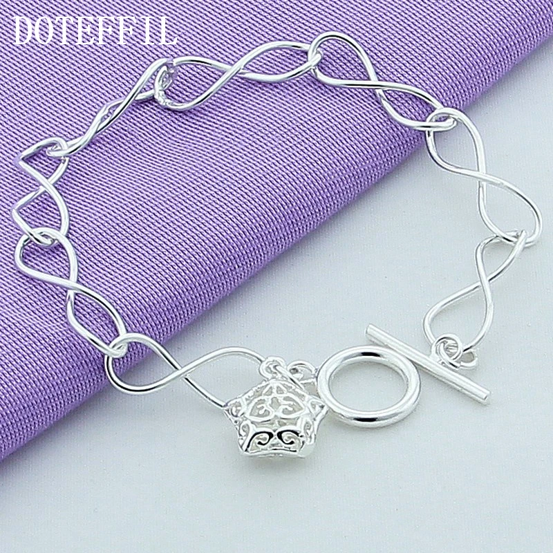 DOTEFFIL 925 Серебряный кулон в виде полой звезды браслет для женщин очаровательные
